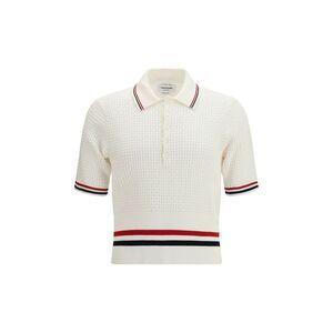 Thom Browne White Cotton Polo Men's Shirt